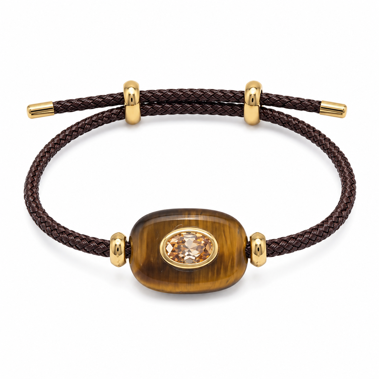 Tiger Eye & Champagne Gemstone Bracelet