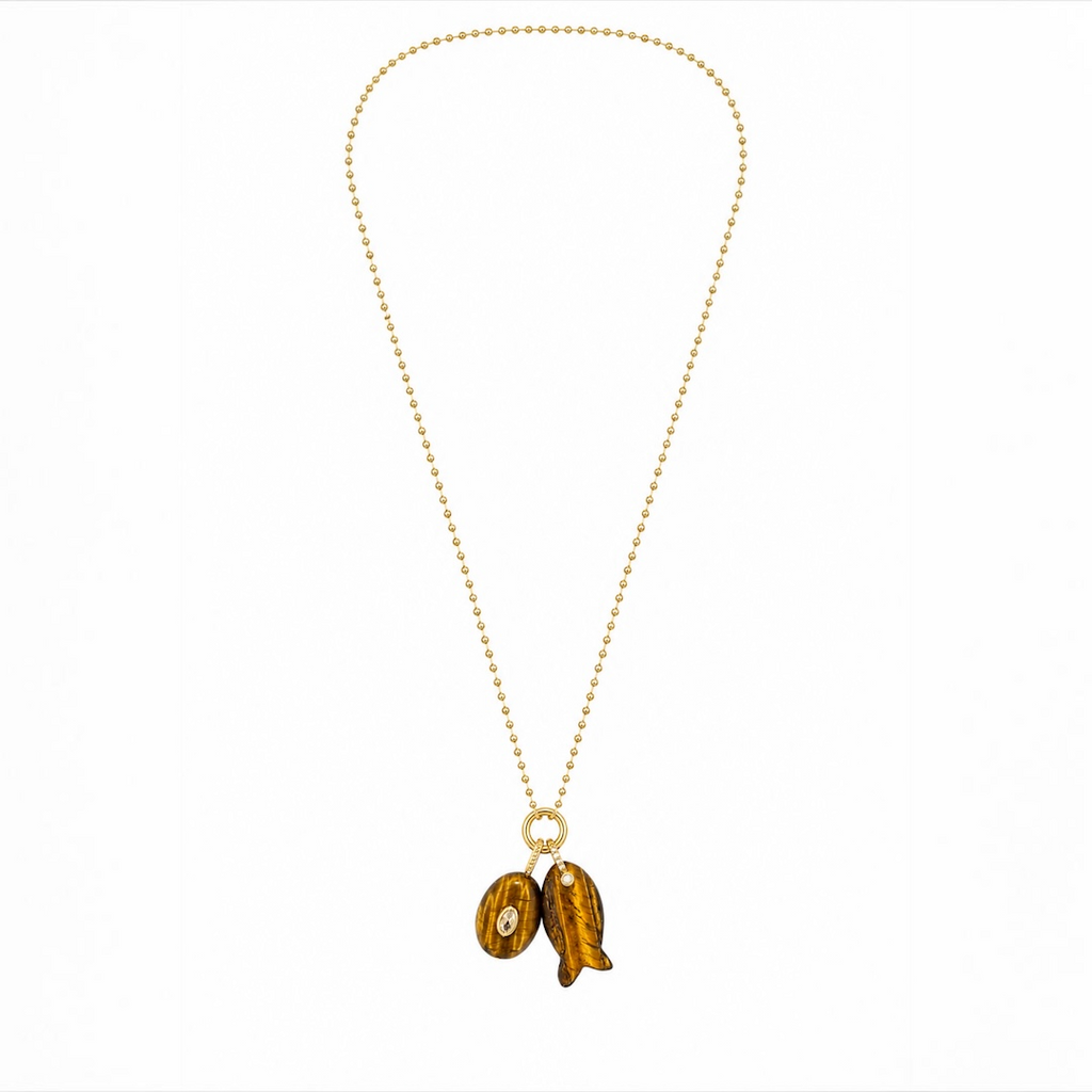 Tiger Eye Charm Necklace