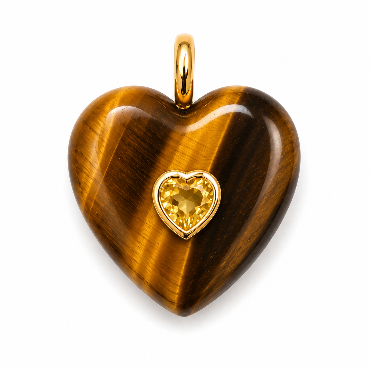 Tiger Eye Heart Pendant