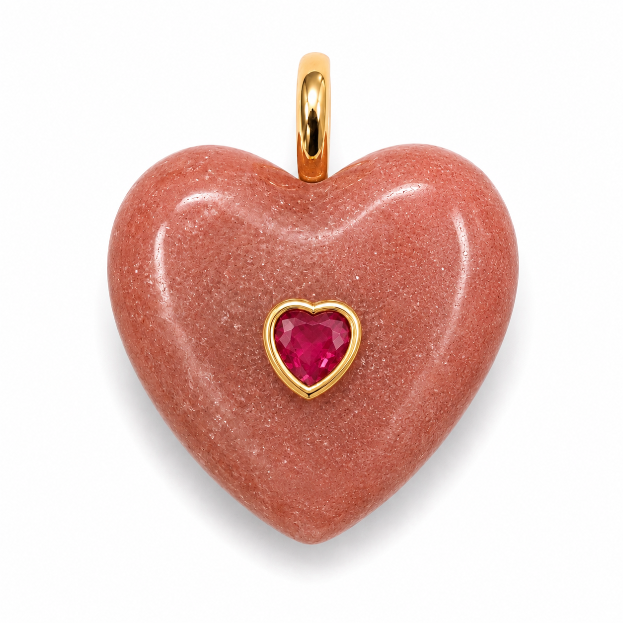 Strawberry Quartz Heart Pendant