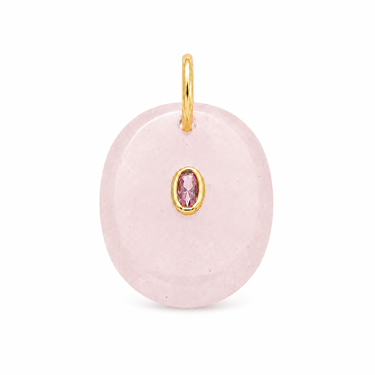 Rose Quartz Oval Gemstone Pendant