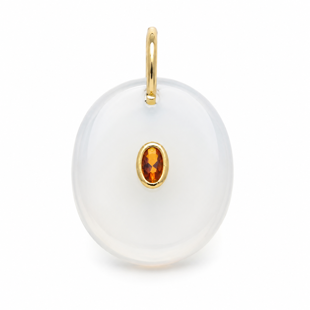 Clear Quartz Oval Gemstone Pendant