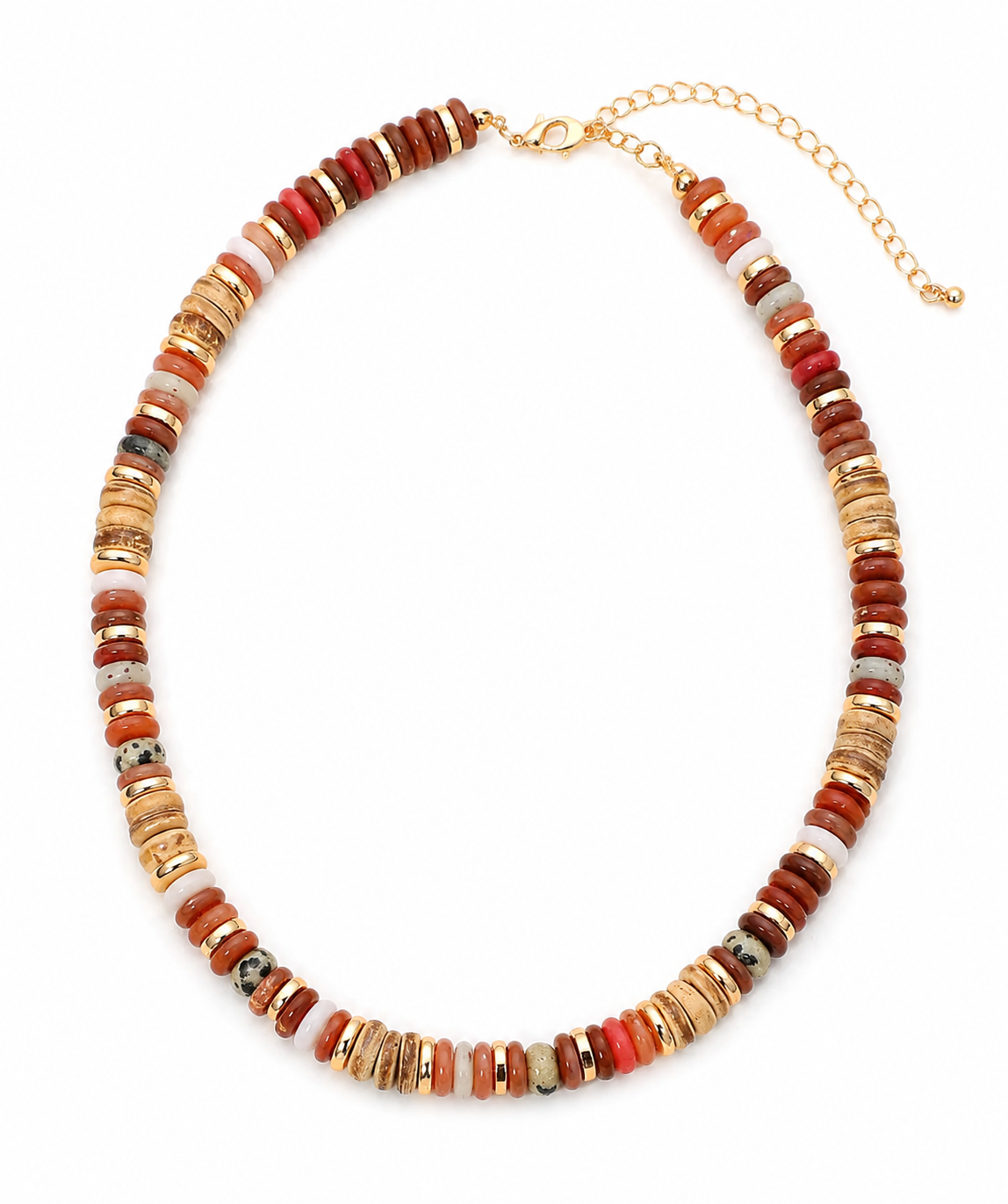 Sunset Gemstone Heishi Beaded Necklace