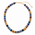 Coastal Blue Gemstone Heishi Beaded Necklace