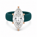 Marquise CZ Teal Silicone Ring