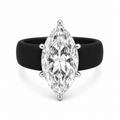 Marquise CZ Black Silicone Ring