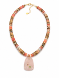 Rose Quartz Mixed Gemstone Pendant Necklace