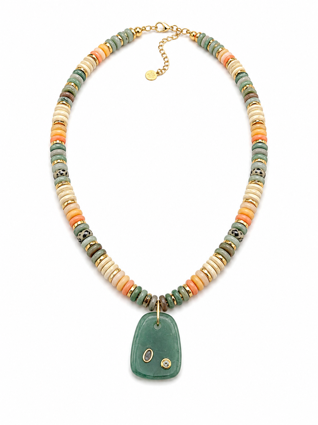 Green Aventurine Mixed Gemstone Pendant Necklace