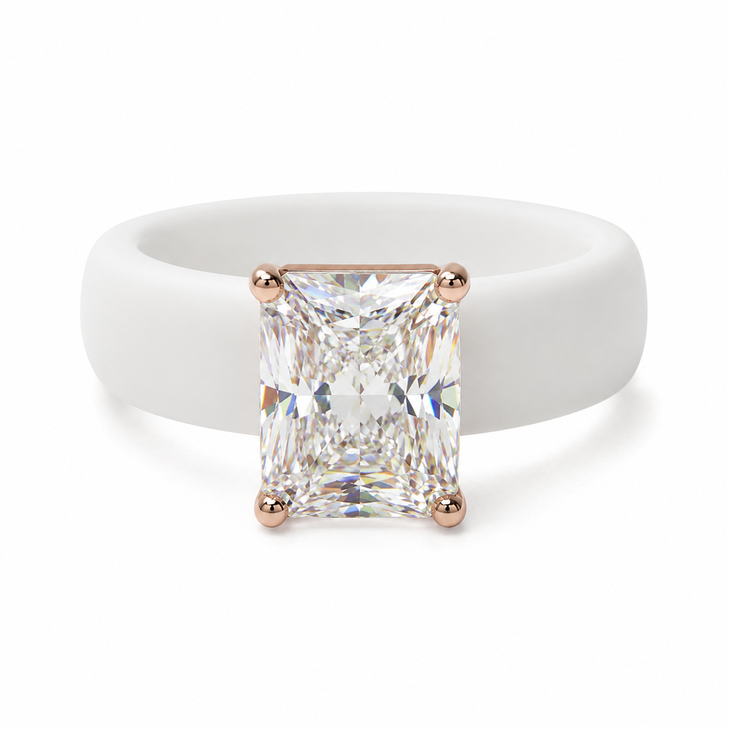 Radiant CZ White Silicone Ring
