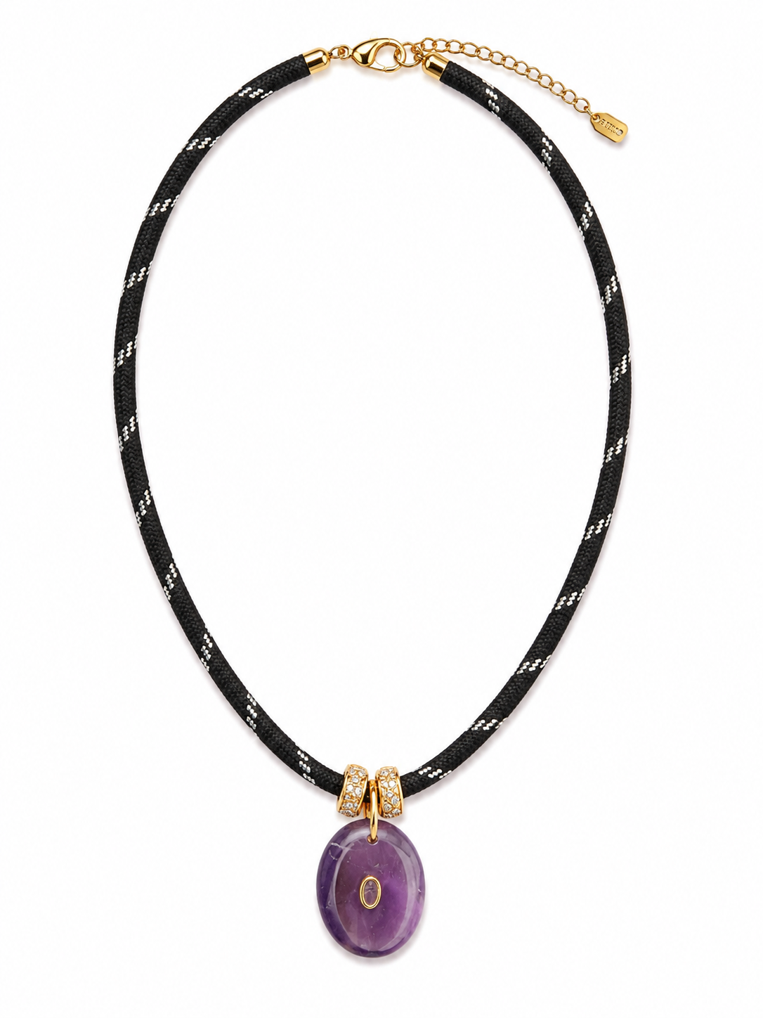 Amethyst Pendant Cord Necklace