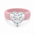 Heart CZ Pink Silicone Ring