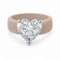 Heart CZ Nude Silicone Ring