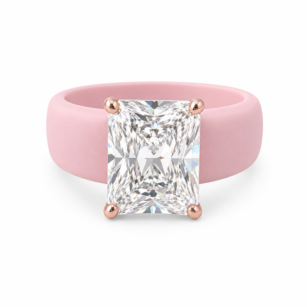 Radiant CZ Pink Silicone Ring