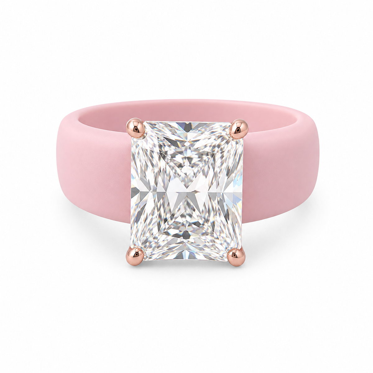 Radiant CZ Pink Silicone Ring