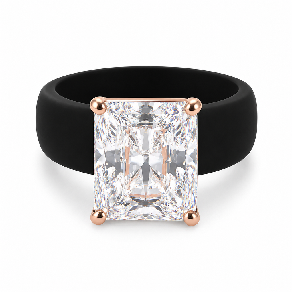 Radiant CZ Black Silicone Ring