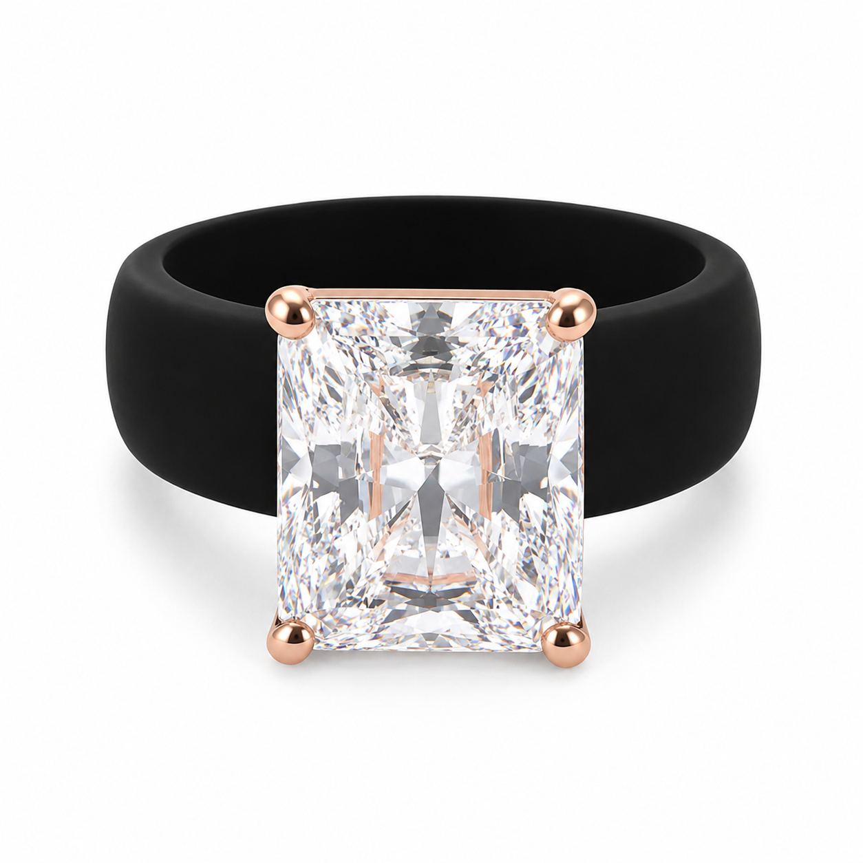 Radiant CZ Black Silicone Ring