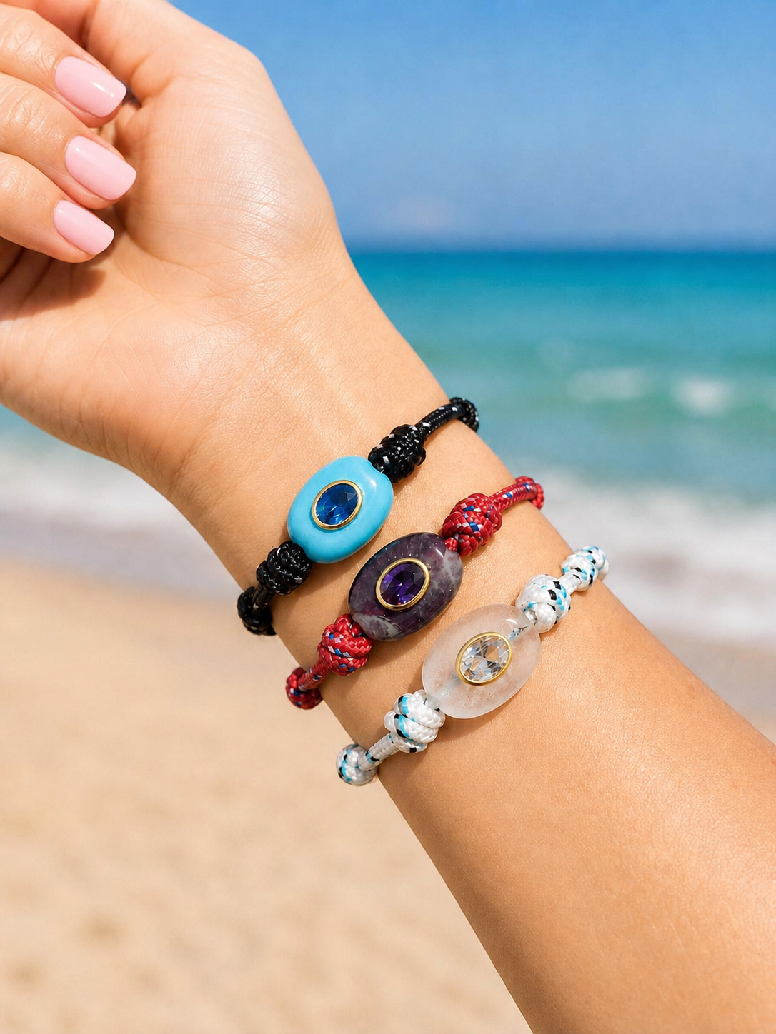 The Sea Glass Sparkle Cord Bracelet