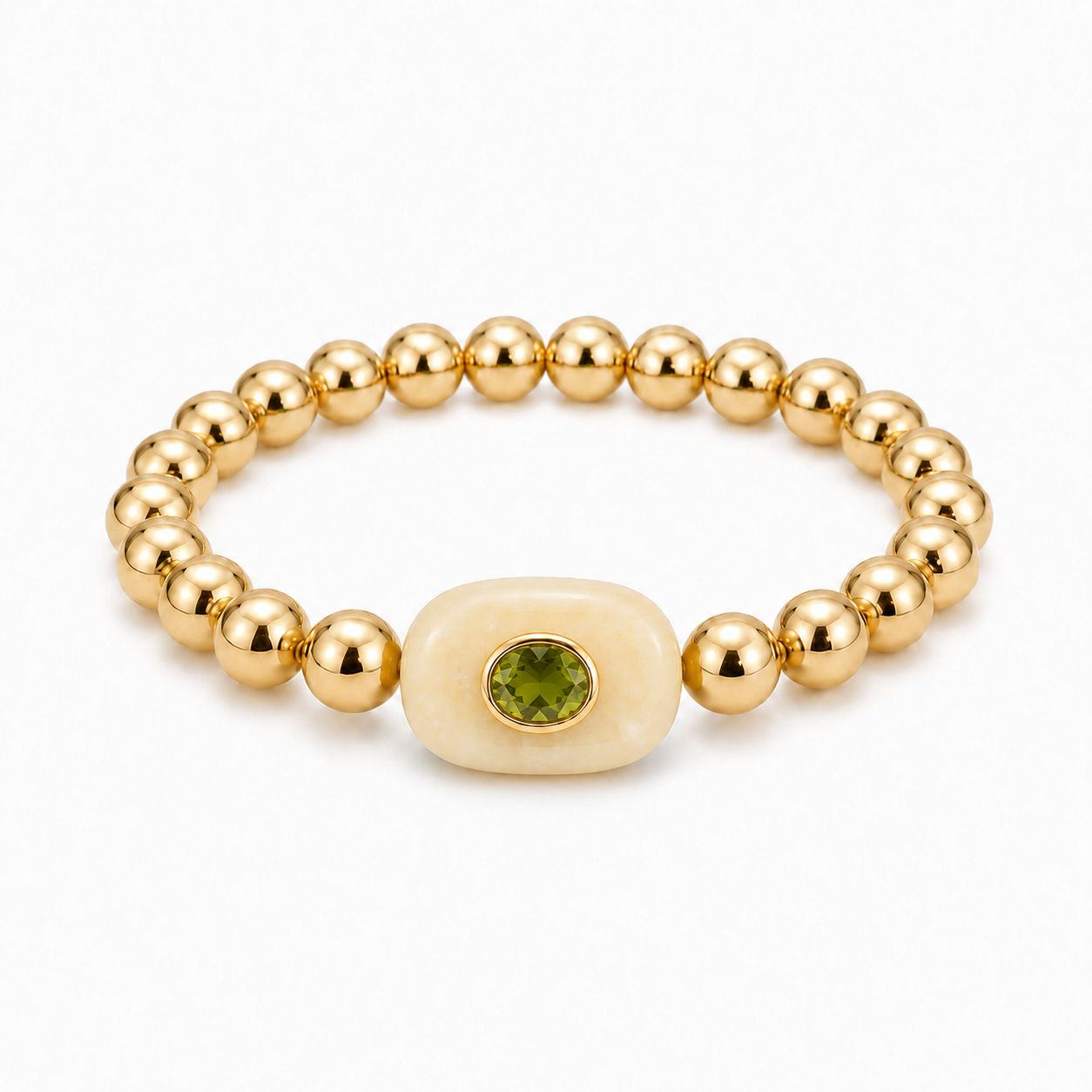 Ivory Gemstone Beaded Bracelet