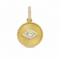 Golden Evil Eye Medallion Charm