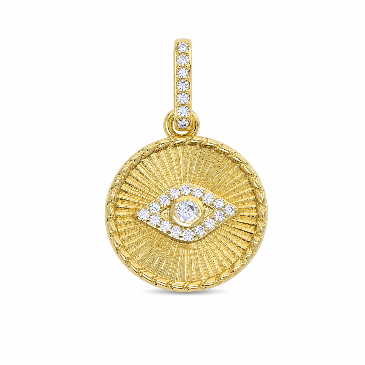 Golden Evil Eye Medallion Charm